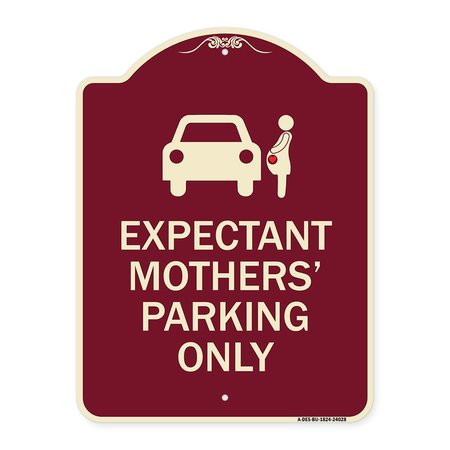 SIGNMISSION Expectant Mothers Parking W/ Graphic Heavy-Gauge Aluminum Sign, 18" L, 24" H, BU-1824-24028 A-DES-BU-1824-24028
